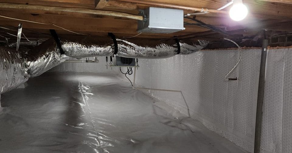 Clean, insulated basement with sealed floor and ductwork for improved air quality and efficiency.