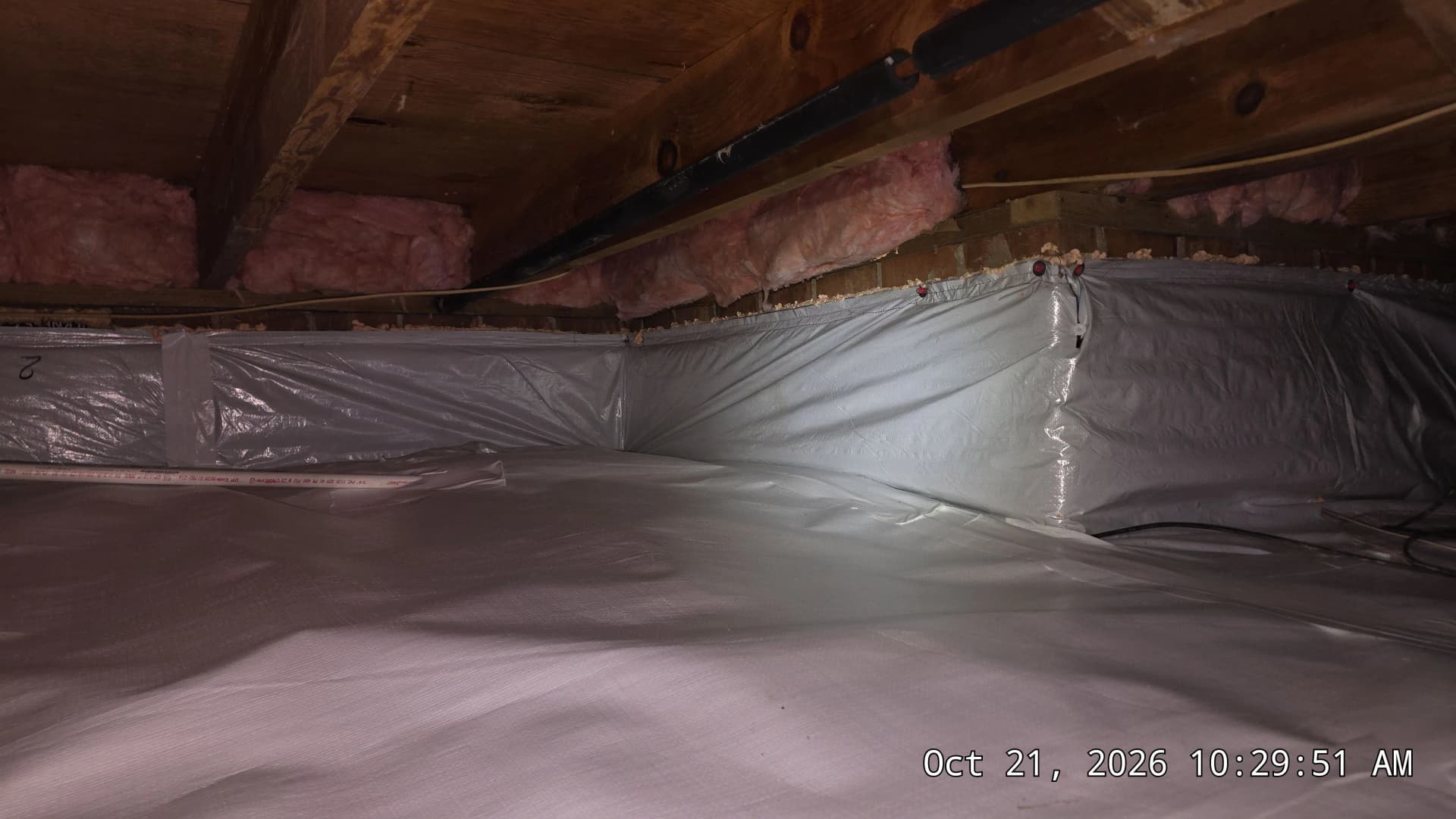 Crawl Space Encapsulation With Vapor Barrier and Dehumidifier Install image