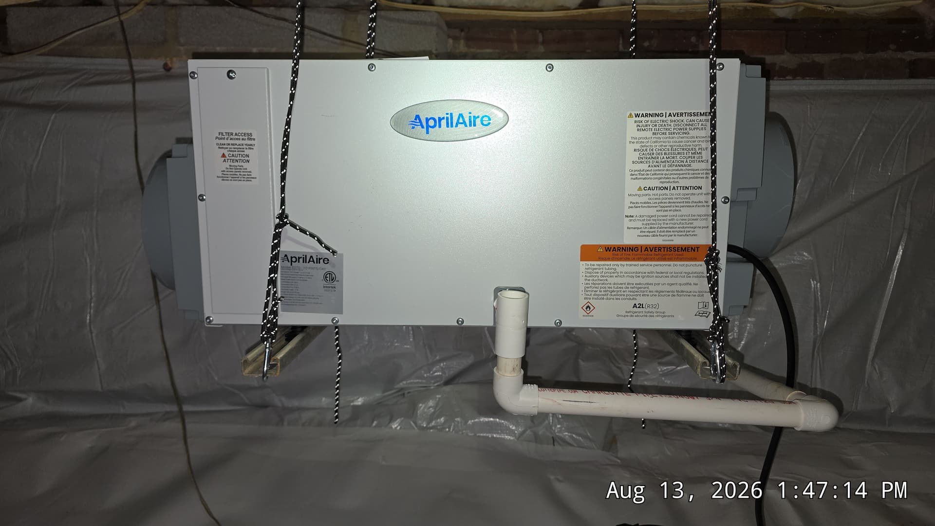 Gallery photos for Crawl Space Encapsulation with Aprilaire E70 Dehumidifier and New PVC Door: Image #1