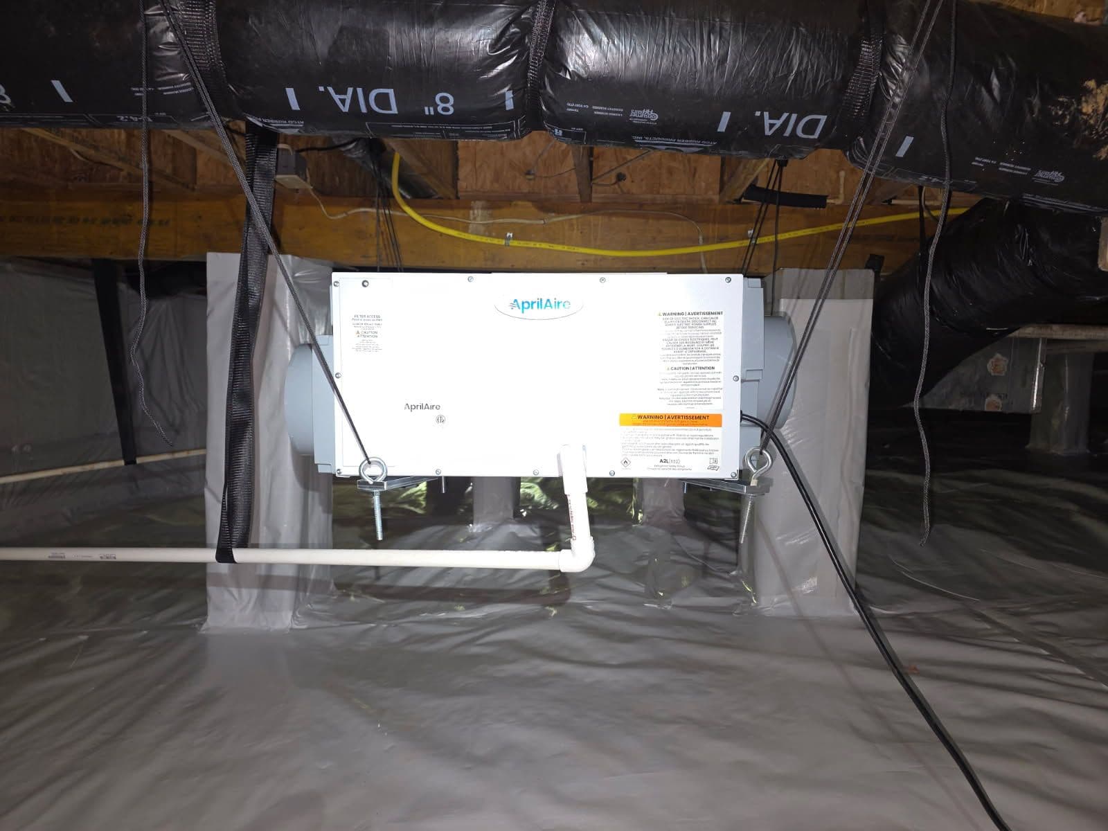 Crawlspace Makeover in Hillsborough with Dehumidifier and Vapor Barrier Installation image