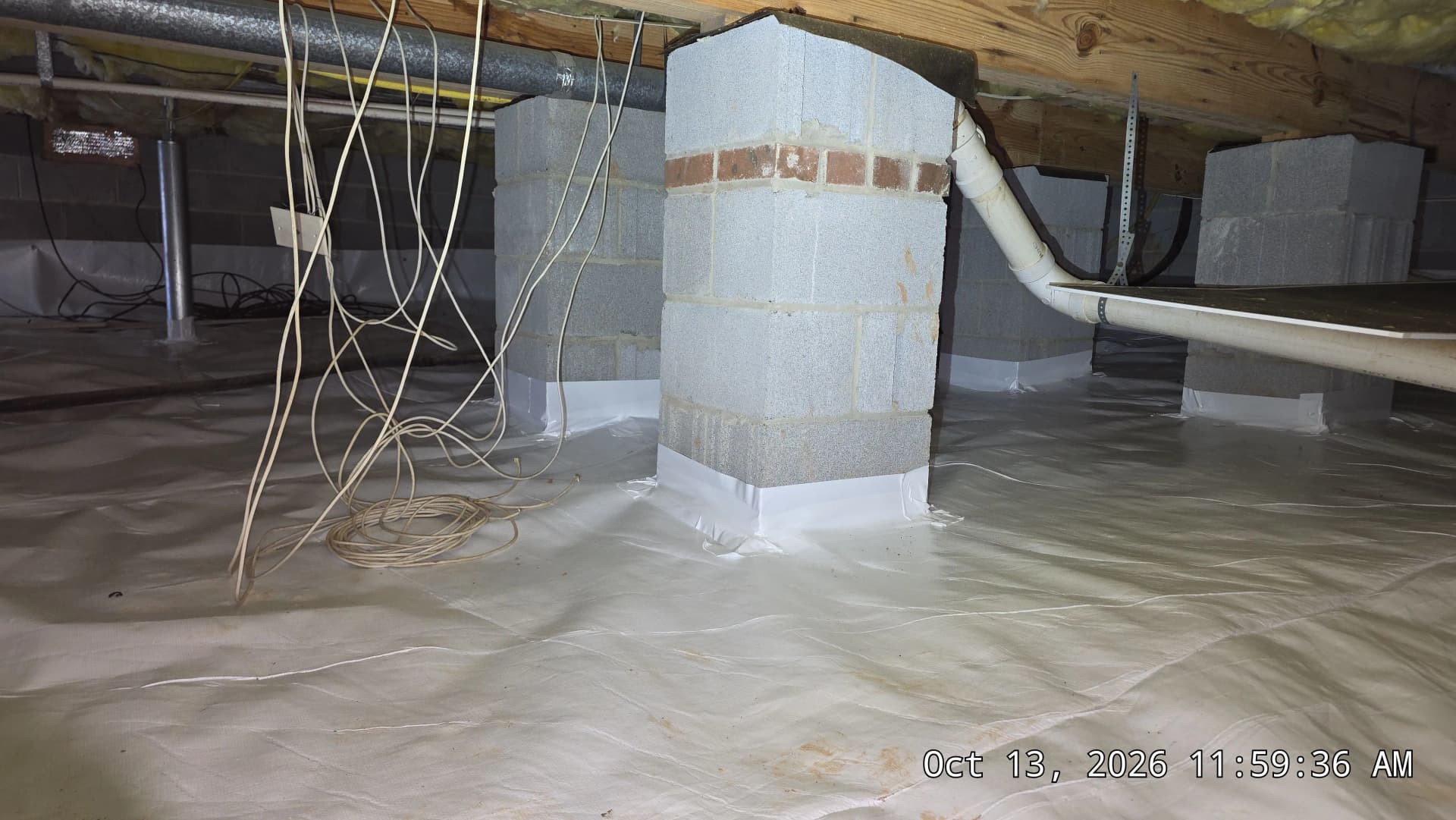 Gallery photos for Vapor Barrier and Aprilaire E70 Install Keep This Crawl Space Dry: Image #1